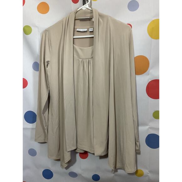 NEW 2PC Susan Graver Twinset Size XXS Beige - Picture 8 of 13